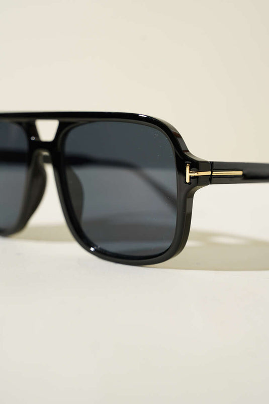 Fanshen Kare Çift Köprülü Gözlük Siyah