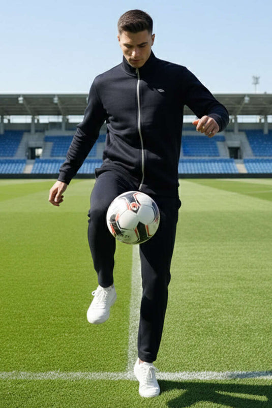 Fermuar Cepli Basic Erkek Eşofman Takımı Siyah