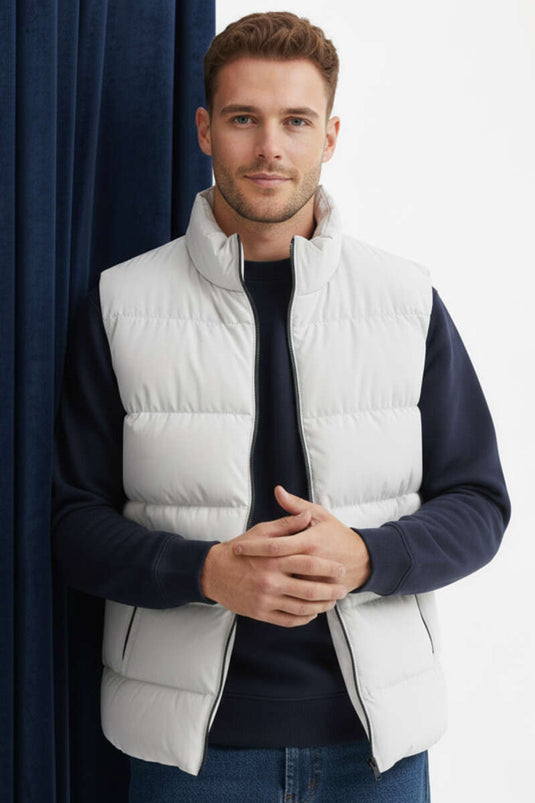 Fermuar Cepli Erkek Şişme Yelek Taş