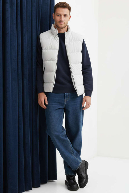 Fermuar Cepli Erkek Şişme Yelek Taş