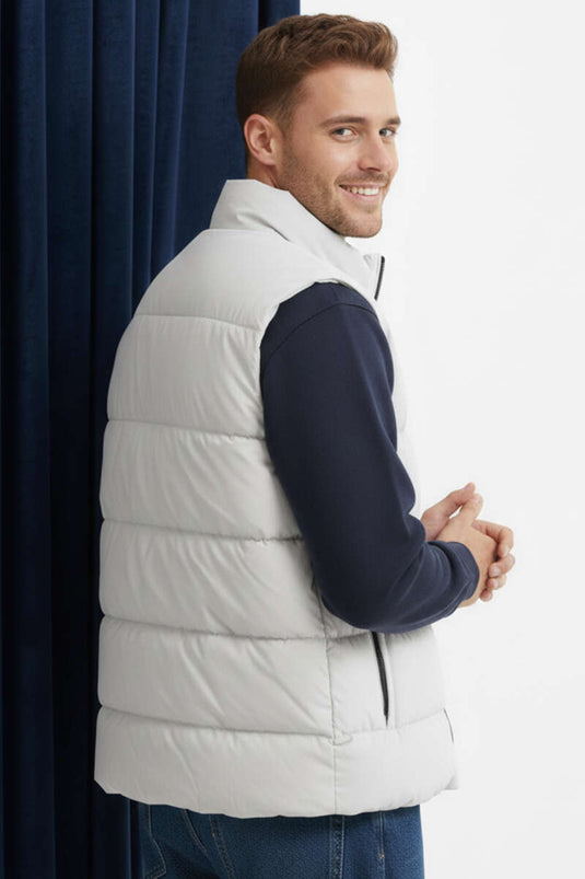 Fermuar Cepli Erkek Şişme Yelek Taş