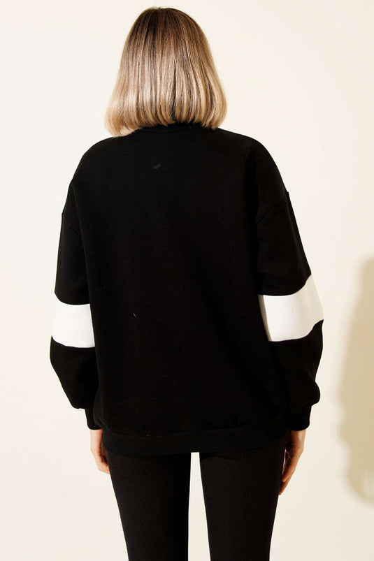 Sudadera negra con cremallera y estampado de tres hilos de 1994