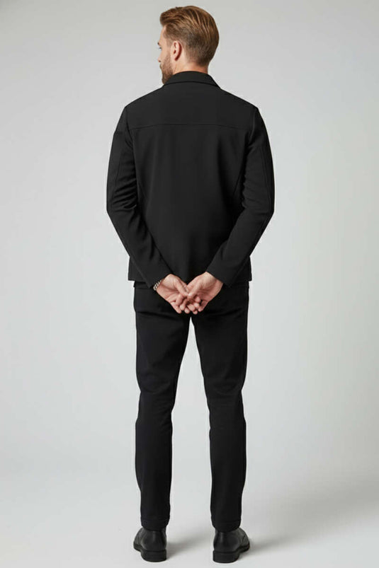 Fermuarlı Basic Erkek Ceket Siyah