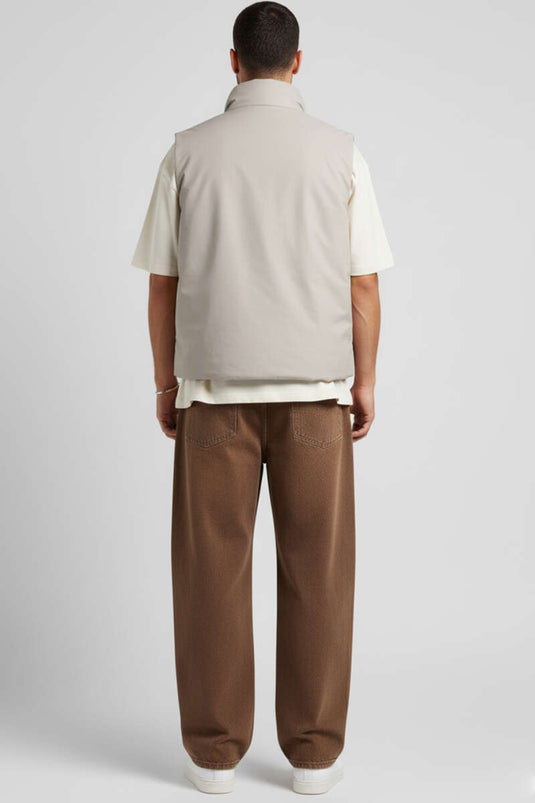 سترة رجالية أساسية بسحاب، رمادي