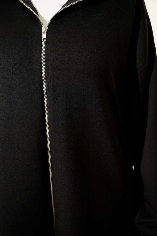 Set doppio di asciugamani basic con cerniera nero