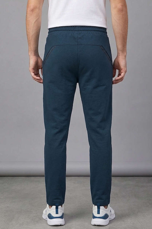 Pantalon de survêtement homme avec poches zippées, couleur pétrole