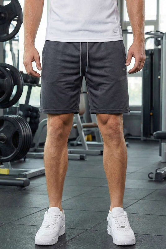 Men's Sports Shorts with Zipper, Charcoal Gray