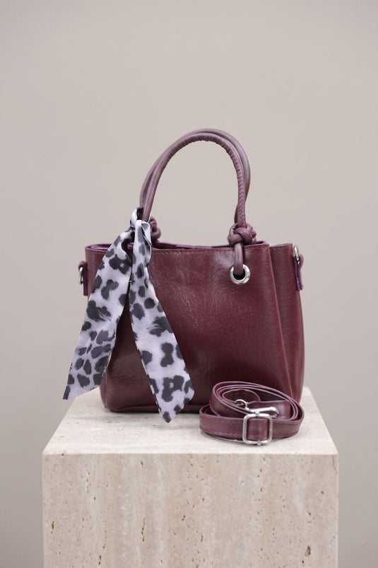 Zippered Scarf Detail Hand and Shoulder Bag -132