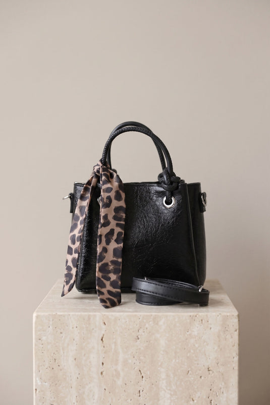 Zippered Scarf Detail Hand and Shoulder Bag -133