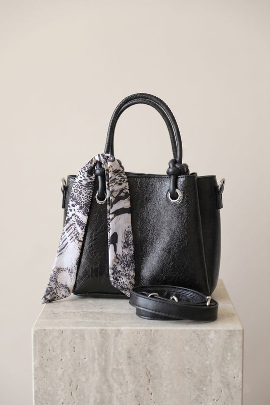 Zippered Scarf Detail Hand and Shoulder Bag -135
