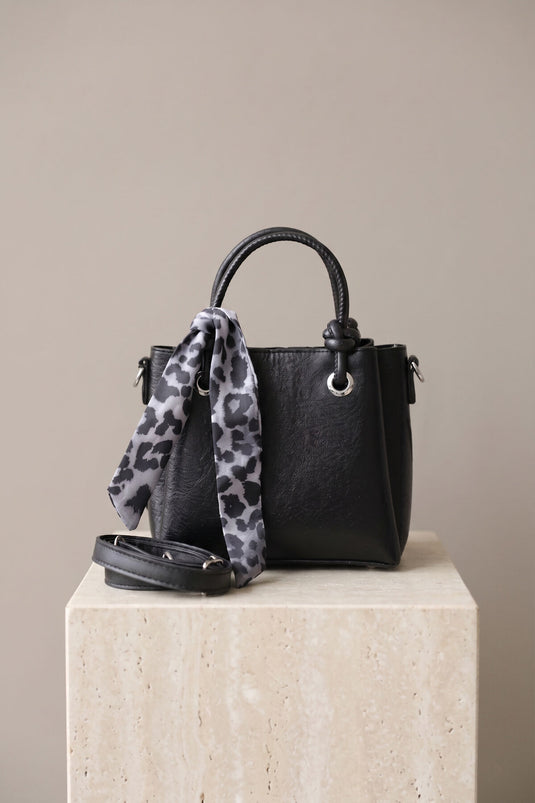 Zippered Scarf Detail Hand and Shoulder Bag -137