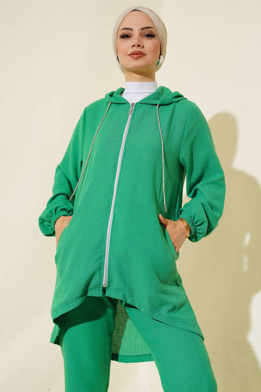 Costume 2 pièces décontracté à capuche et fermeture éclair Benetton