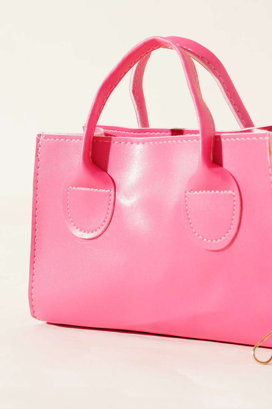 Sac à main court à fermeture éclair fuchsia