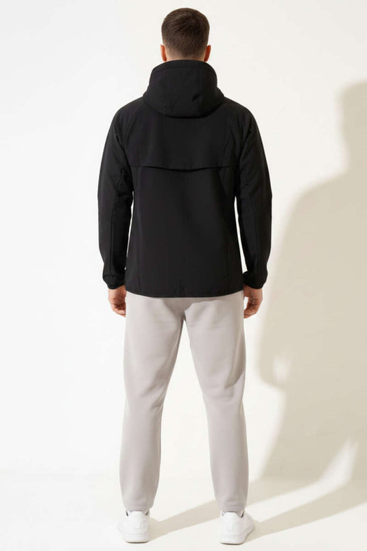 Zippered Micro Men's Sweatshirt Black