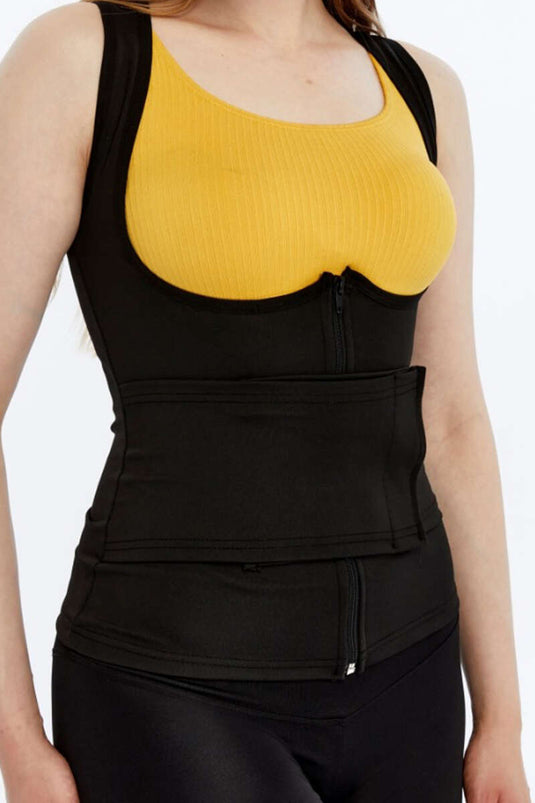 Black Zippered Sauna Vest