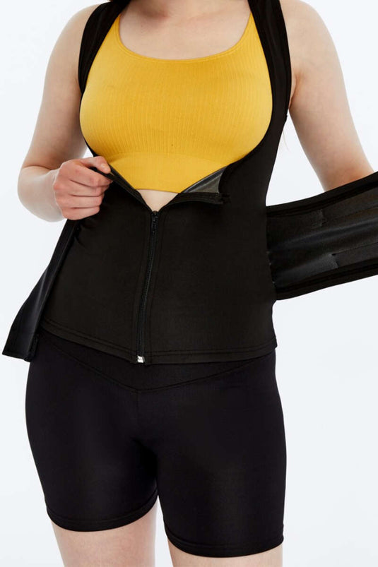 Black Zippered Sauna Vest