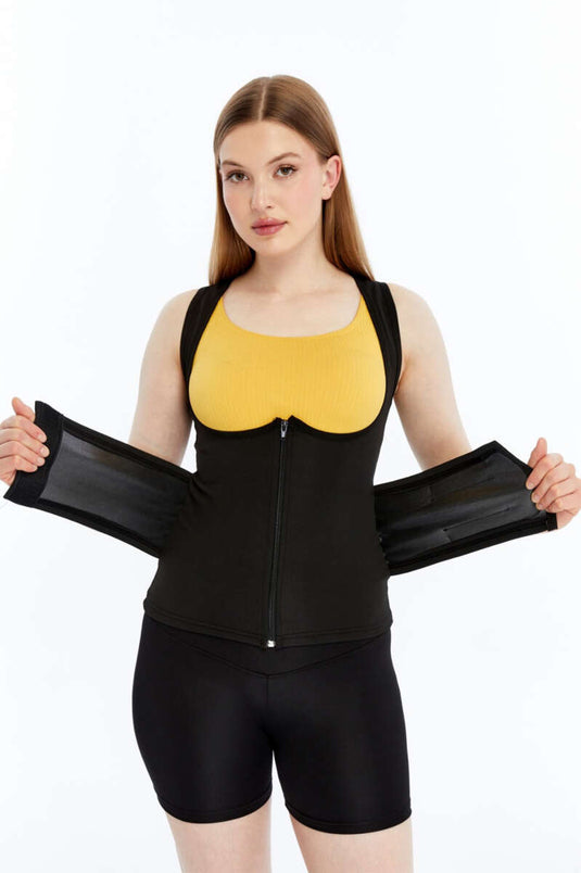 Black Zippered Sauna Vest