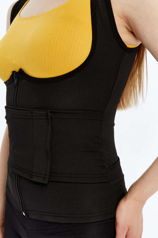 Black Zippered Sauna Vest