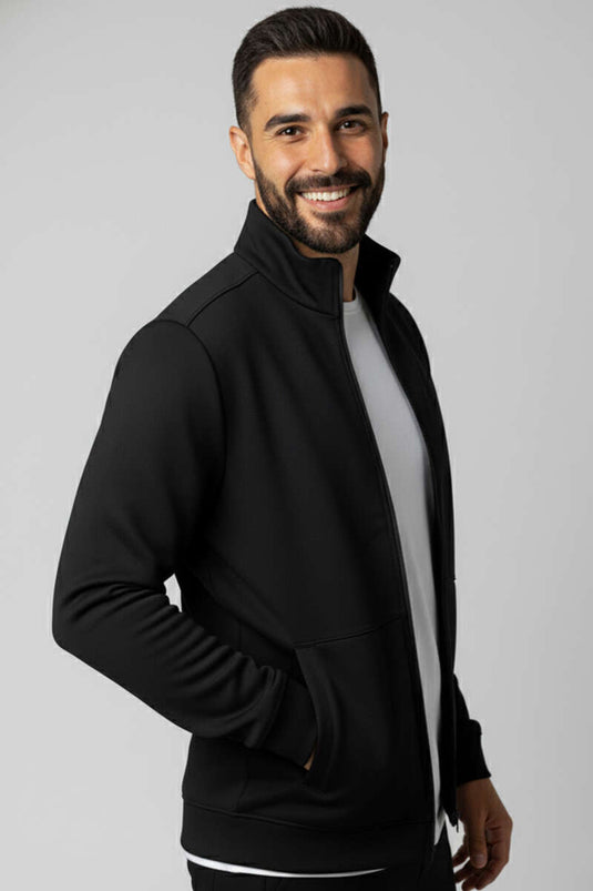 Fermuarlı Scuba Erkek Hırka Siyah