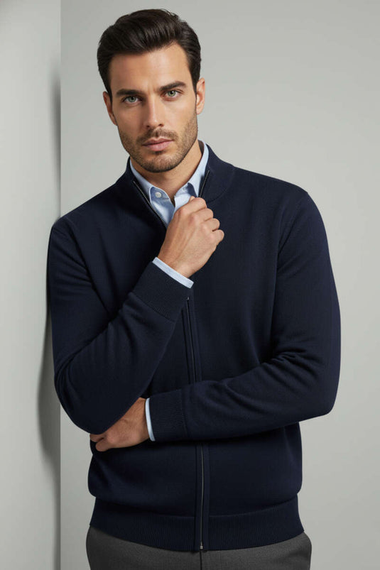 كارديجان رجالي بسحاب من ثيسالونيكي، أزرق داكن