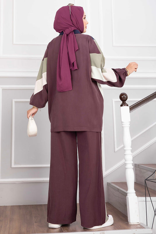 Sportjacke Und Hose Set In Pflaume