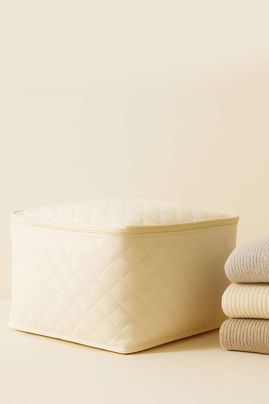 Aufbewahrungsbeutel für Pullover aus Vliesstoff mit Reißverschluss, Creme