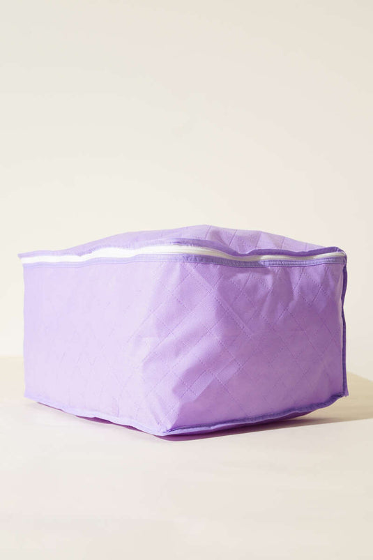 Zippered Non-woven Sweater Storage Bag, Lilac