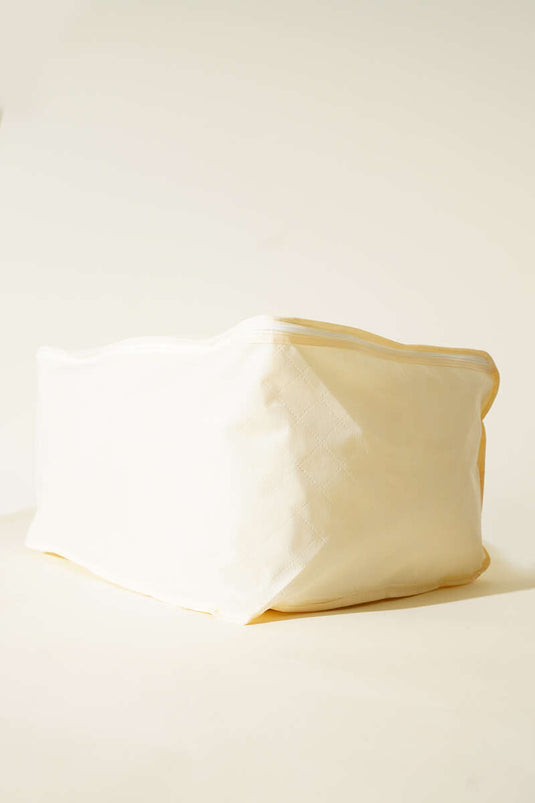 Kissenaufbewahrungsbeutel aus Vliesstoff mit Reißverschluss, Creme