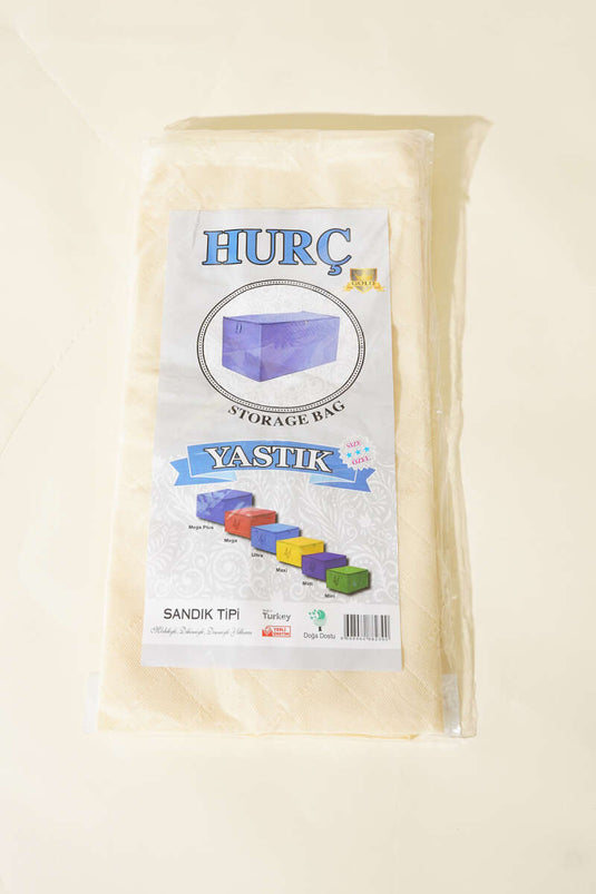 Zippered Non-woven Pillow Storage Bag, Cream