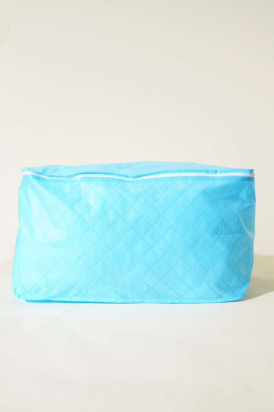 Zippered Non-woven Pillow Storage Bag, Blue