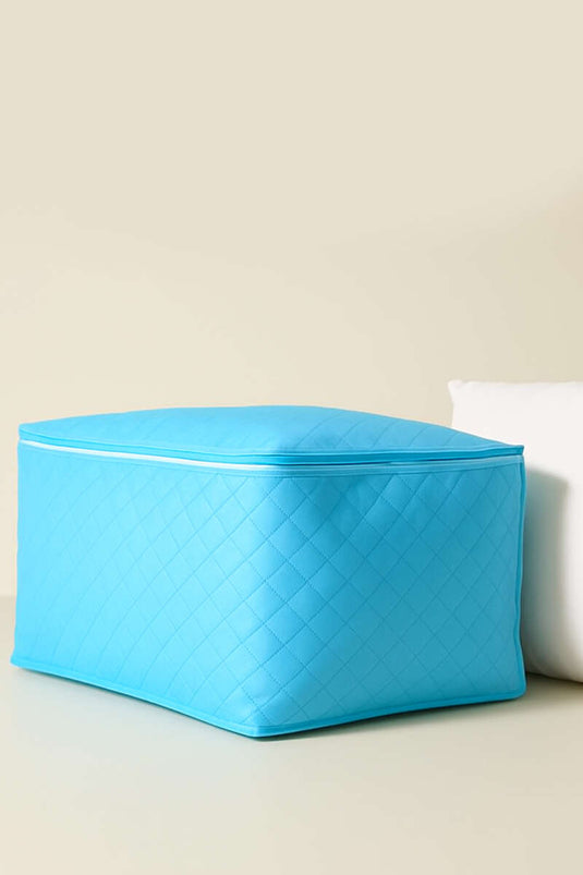 Zippered Non-woven Pillow Storage Bag, Blue