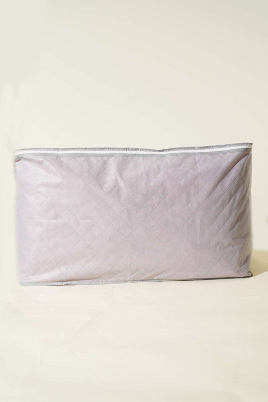 Sac de rangement pour couette en tissu non tissé avec fermeture éclair, gris