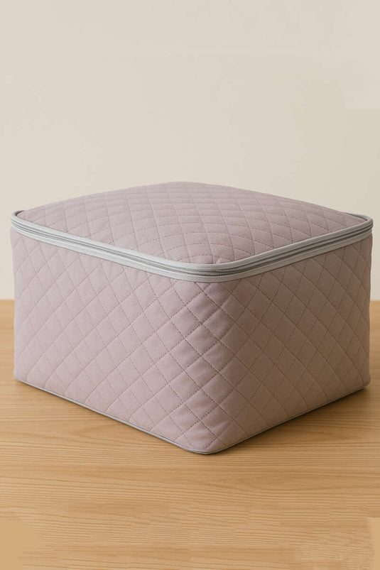 Sac de rangement pour couette en tissu non tissé avec fermeture éclair, gris