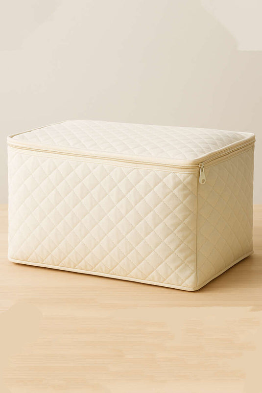 Borsa portaoggetti in tessuto non tessuto con cerniera, crema