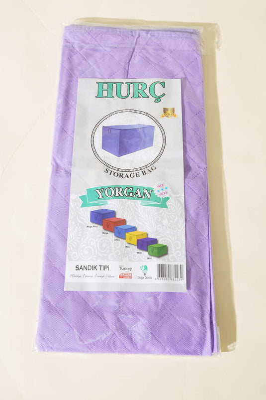 Sac de rangement pour couette en tissu non tissé avec fermeture éclair, lilas