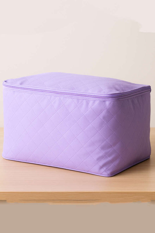 Sac de rangement pour couette en tissu non tissé avec fermeture éclair, lilas