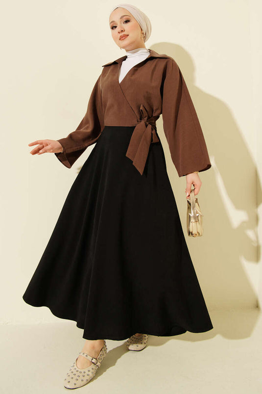 Fermuarlı Tensel Kloş Etek Siyah