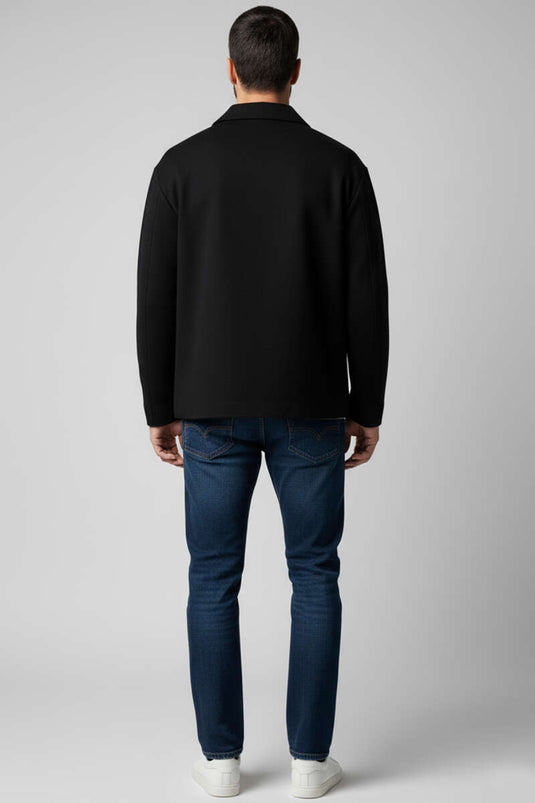 كارديجان رجالي محبوك بسحاب، أسود