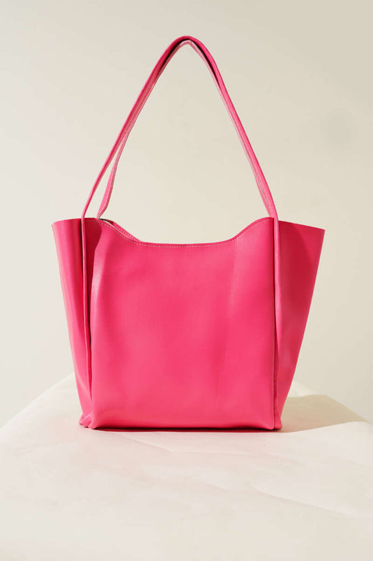 Zippered Long Handle Bag Fuchsia
