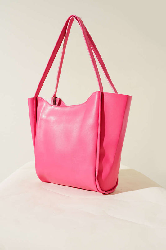 Zippered Long Handle Bag Fuchsia