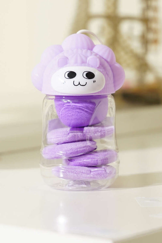 Éponge de maquillage avec détails figuratifs, violet