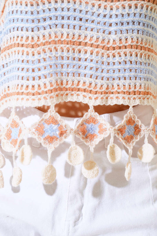 Orangefarbene Spitzenbluse