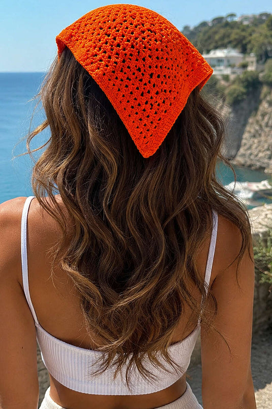 File Örgülü Bağlamalı Bandana Oranj