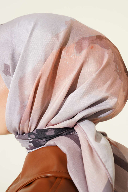 Fiori Desen Lina Eşarp Camel