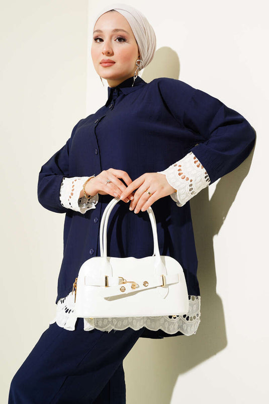 Fisto Detaylı Tunik İkili Takım Lacivert