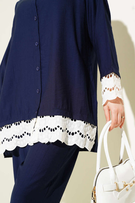 Fisto Detaylı Tunik İkili Takım Lacivert