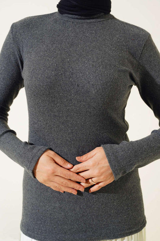 Fitilli Boğazlı Body Füme