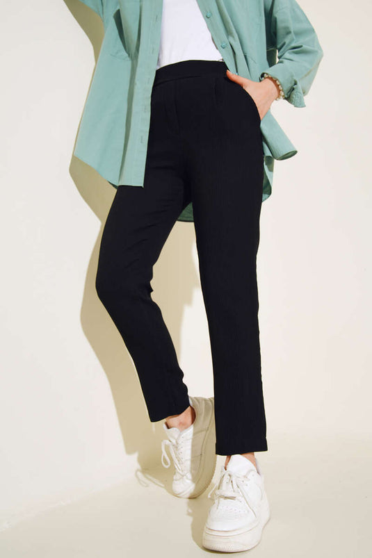 Pantalon Skinny Côtelé Noir