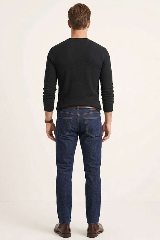 Sweat-shirt homme côtelé à boutons noir