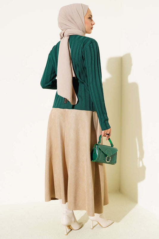 Corduroy gebreide cardigan met knopen Nefti